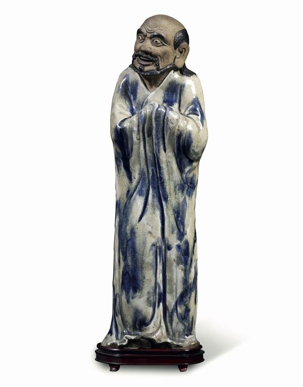 Statuetta di monaco, Giappone, periodo Edo (1603 –1868) ) seconda metà XVIII – prima XIX secolo