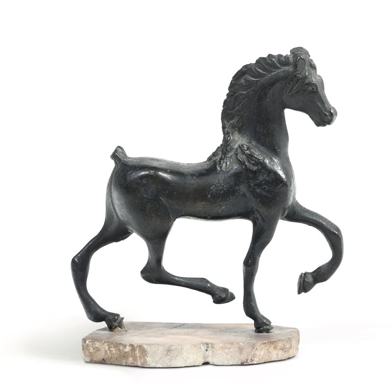 Cavallino. Bronzo fuso e cesellato. Fonditore italiano del XVII secolo  - Auction Sculptures - Cambi Casa d'Aste