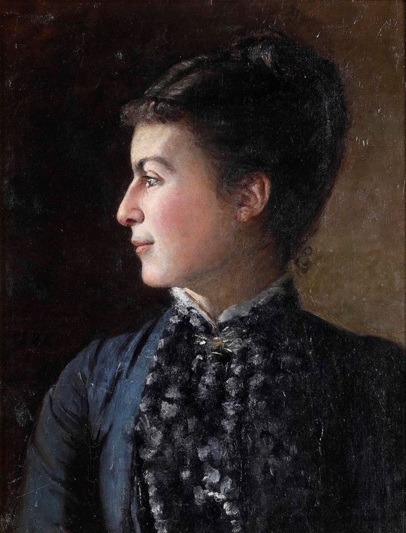 Anonimo del XIX-XX secolo Ritratto femminile  - Asta Dipinti del XIX-XX Secolo | Cambi Time - Cambi Casa d'Aste
