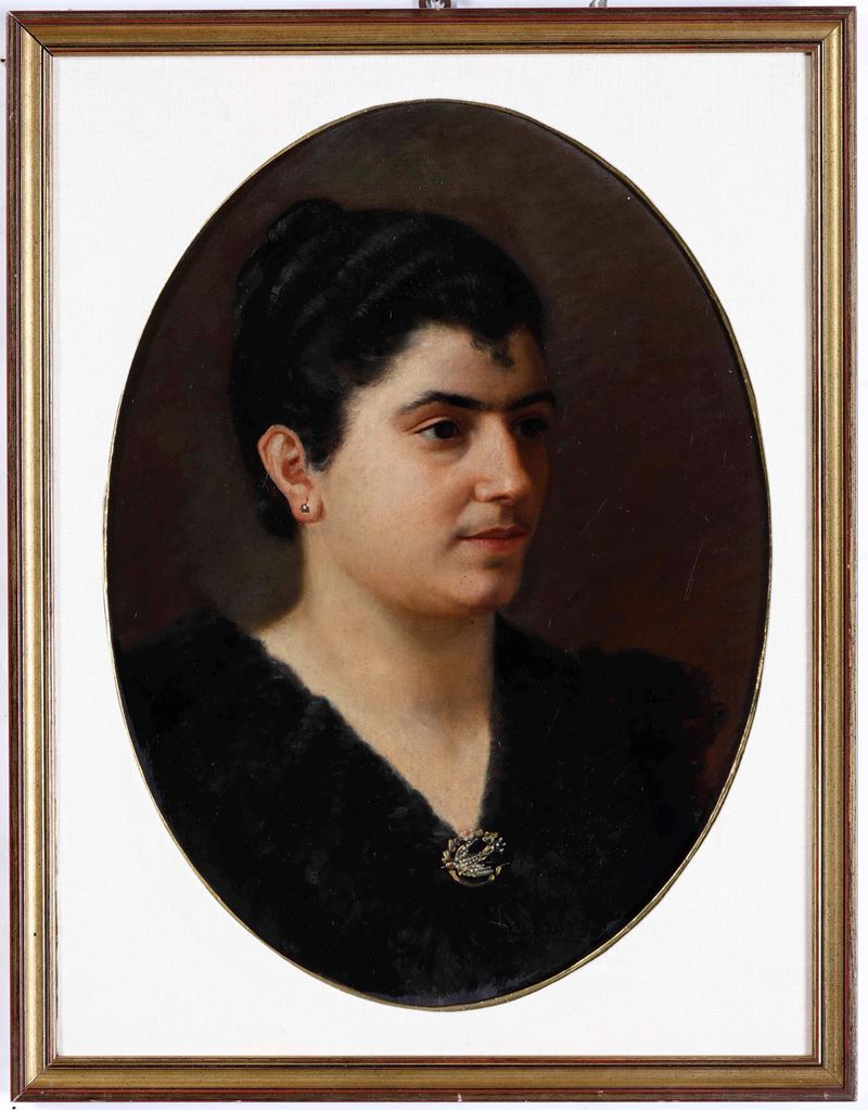 Anonimo del XIX-XX secolo Ritratto femminile  - Asta Dipinti del XIX-XX secolo - Cambi Casa d'Aste