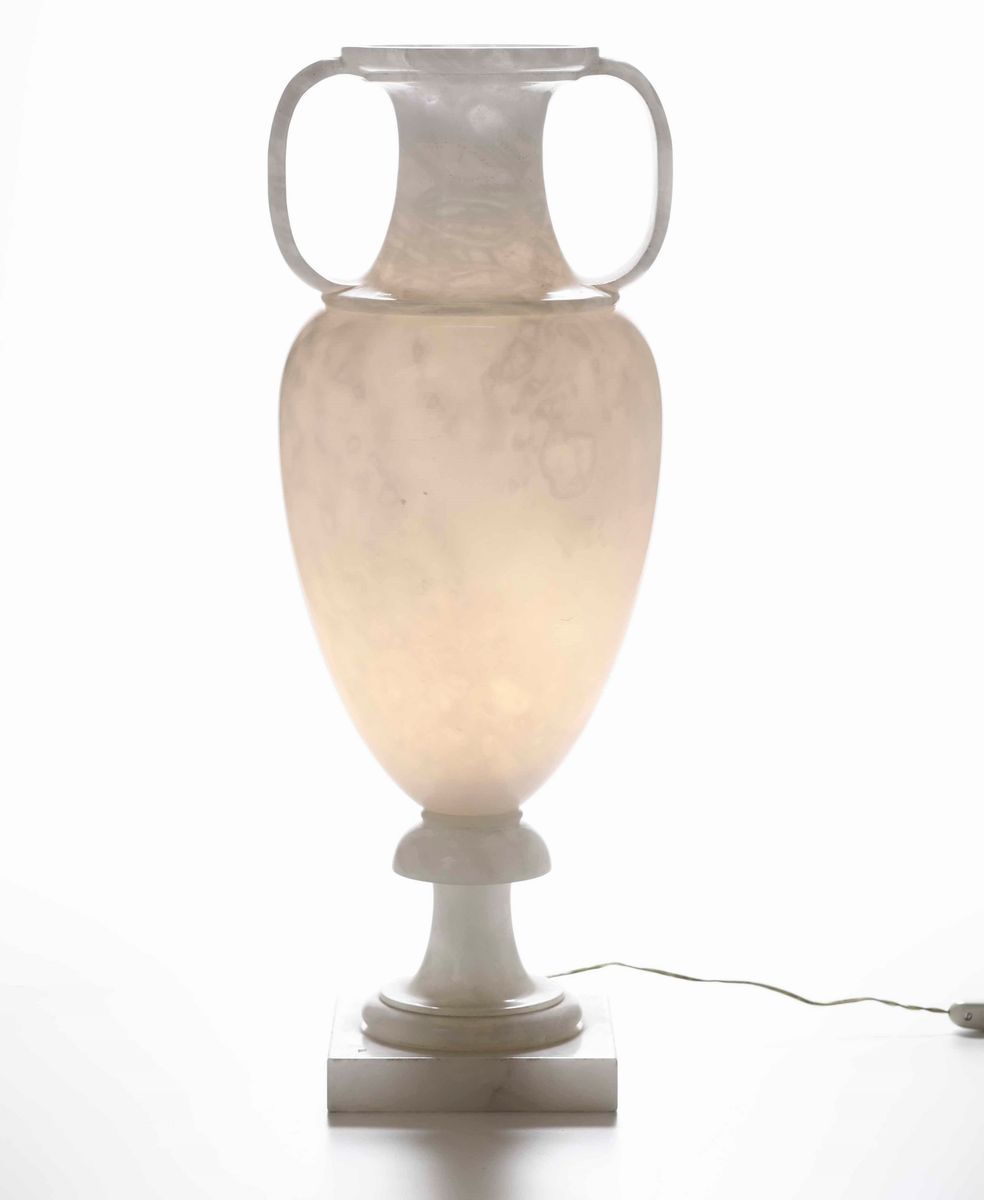 Lampada a Vaso in Alabastro, XX Secolo
