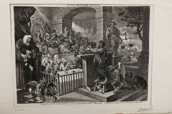 William Hogarth (1697 - 1764) Raccolta di divertenti stampe satiriche del celebre pittore e incisore londinese.