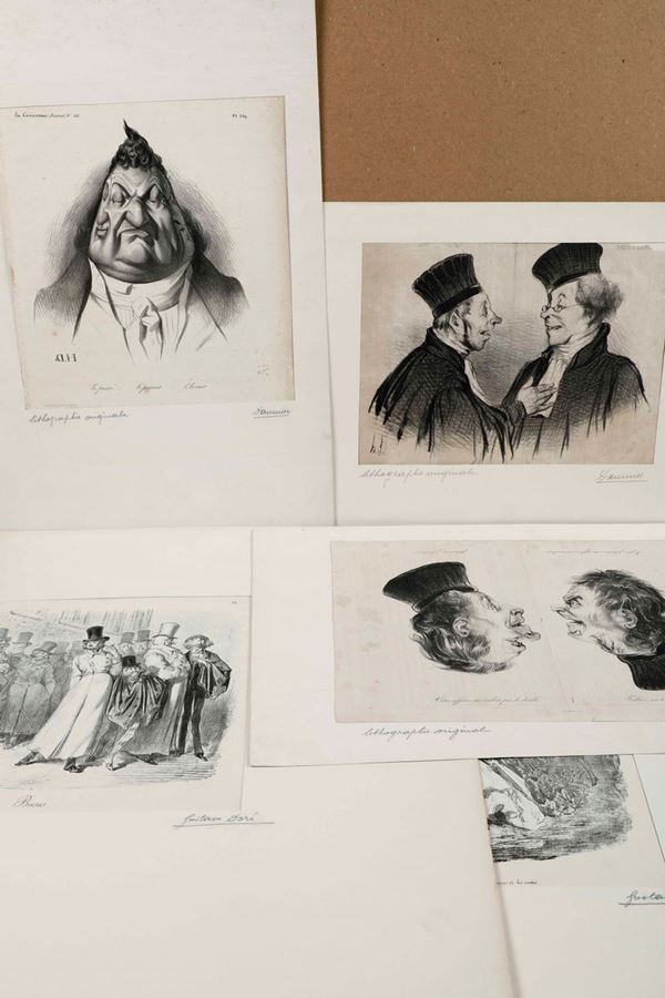 Daumier Honoré - Paul Gavarni - Gustave Doré e altri Raccolta di stampe umoristiche e satiriche