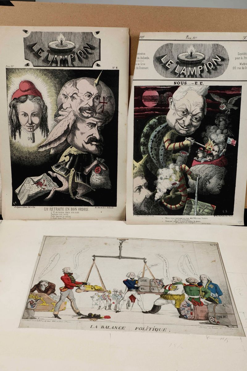 Daumier Honoré - Paul Gavarni - Gustave Doré e Altriraccolta di Stampe Umoristiche e Satiriche
