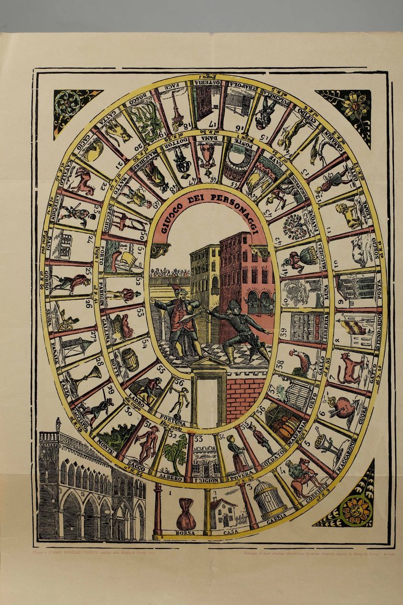 Giochi da Tavolo - Francia-italia Sec. Xixbel Lotto di Fogli di Giochi da Tavolo Dell'ottocento e...