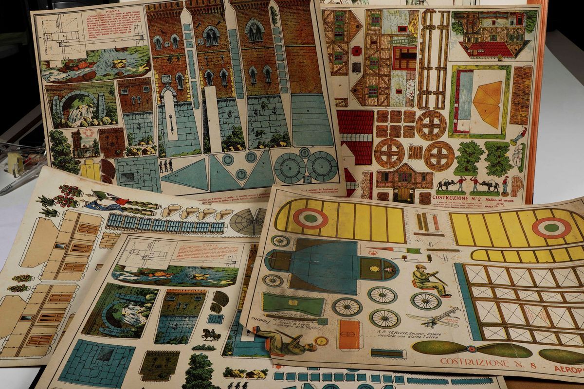 Giochi da Tavolo - Francia-italia Sec. Xixbel Lotto di Fogli di Giochi da Tavolo Dell'ottocento e...