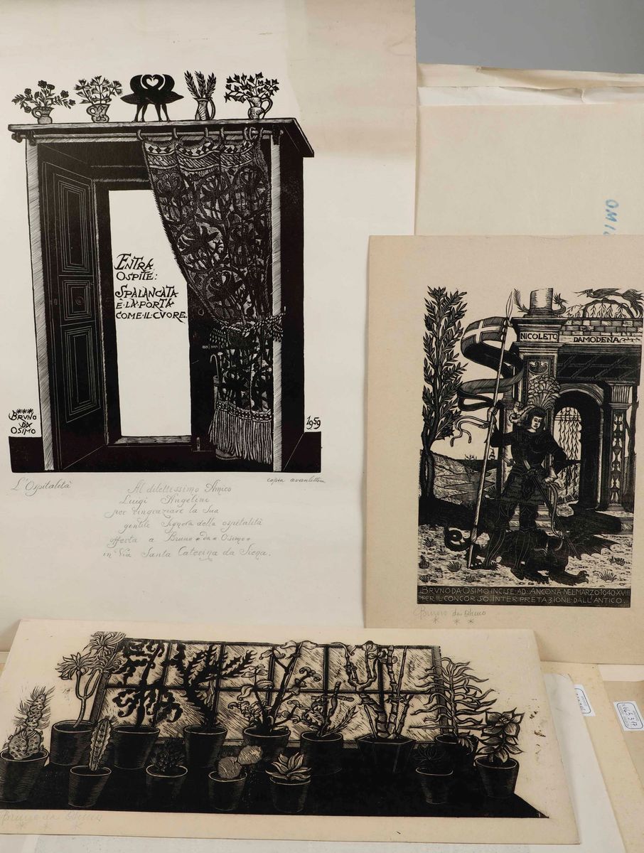 Maestri Xilografi Italiani del '900lotto di Xilografie di Artisti Italiani del Novecento.