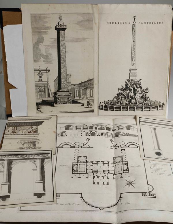 Architettura - Stampe secolo XIX Raccolta di varie stampe di architettura.