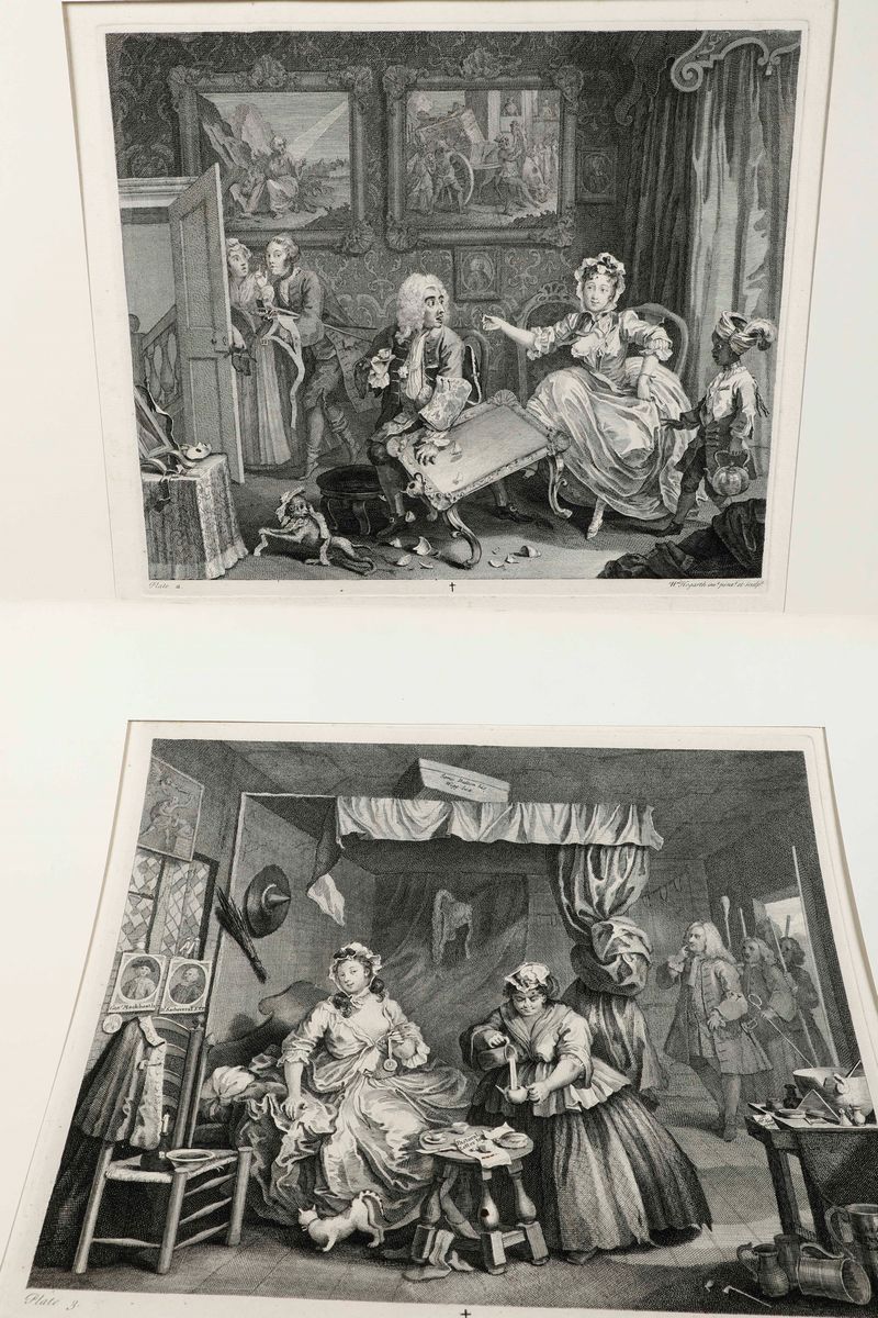 William Hogart (1697 - 1764)bella Raccolta di Fogli Incisi del Celebre Pittore e Incisore Satiric...