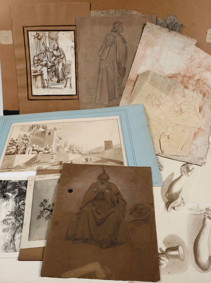 Lotto di Disegni del XVIII-XIX Secolodisegni dei Secoli XVIII-XIX