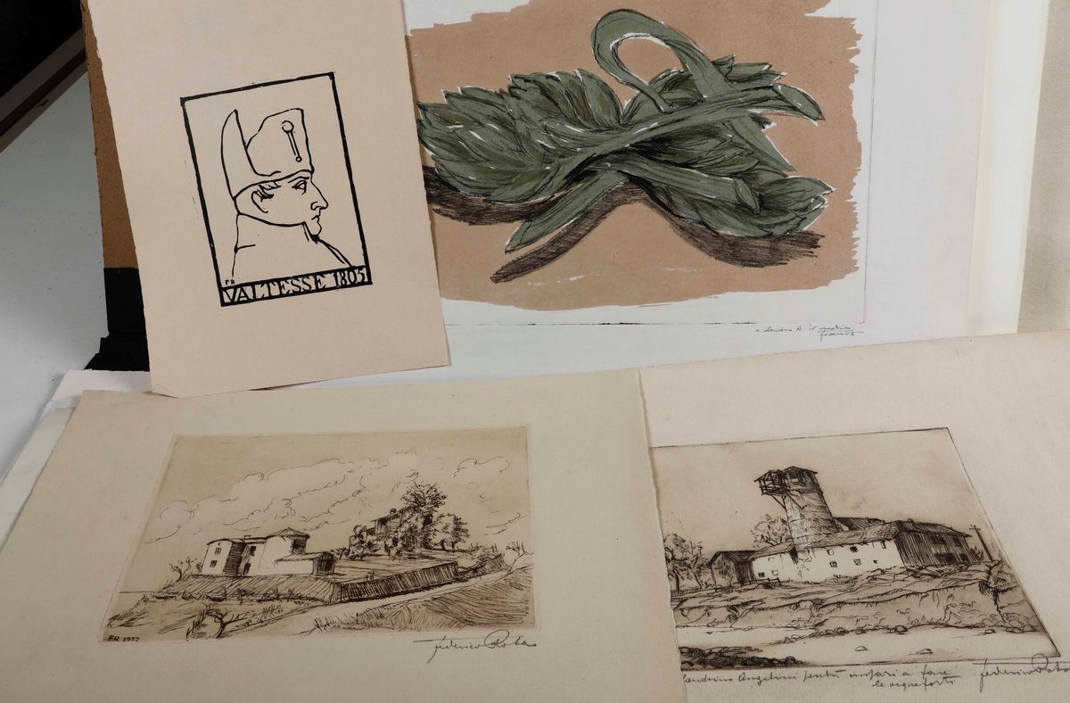 Bergamo - Xilografi ed Acquafortistigrande Lotto di Incisori di Artisti del '900, Tutti Riconduci...