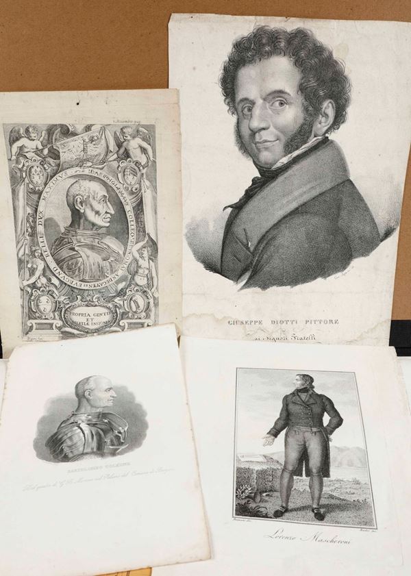 Stampe e Bandi relativi alla realtà bergamasca Bandi a stampa e ritratti incisi di notabili personaggi  [..]
