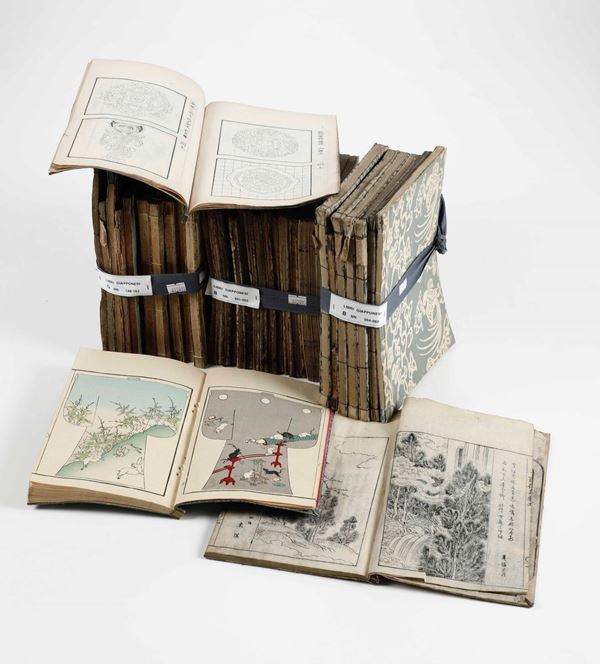 Giappone - Cultura nipponica Lotto di libri giapponesi. Secolo XIX.