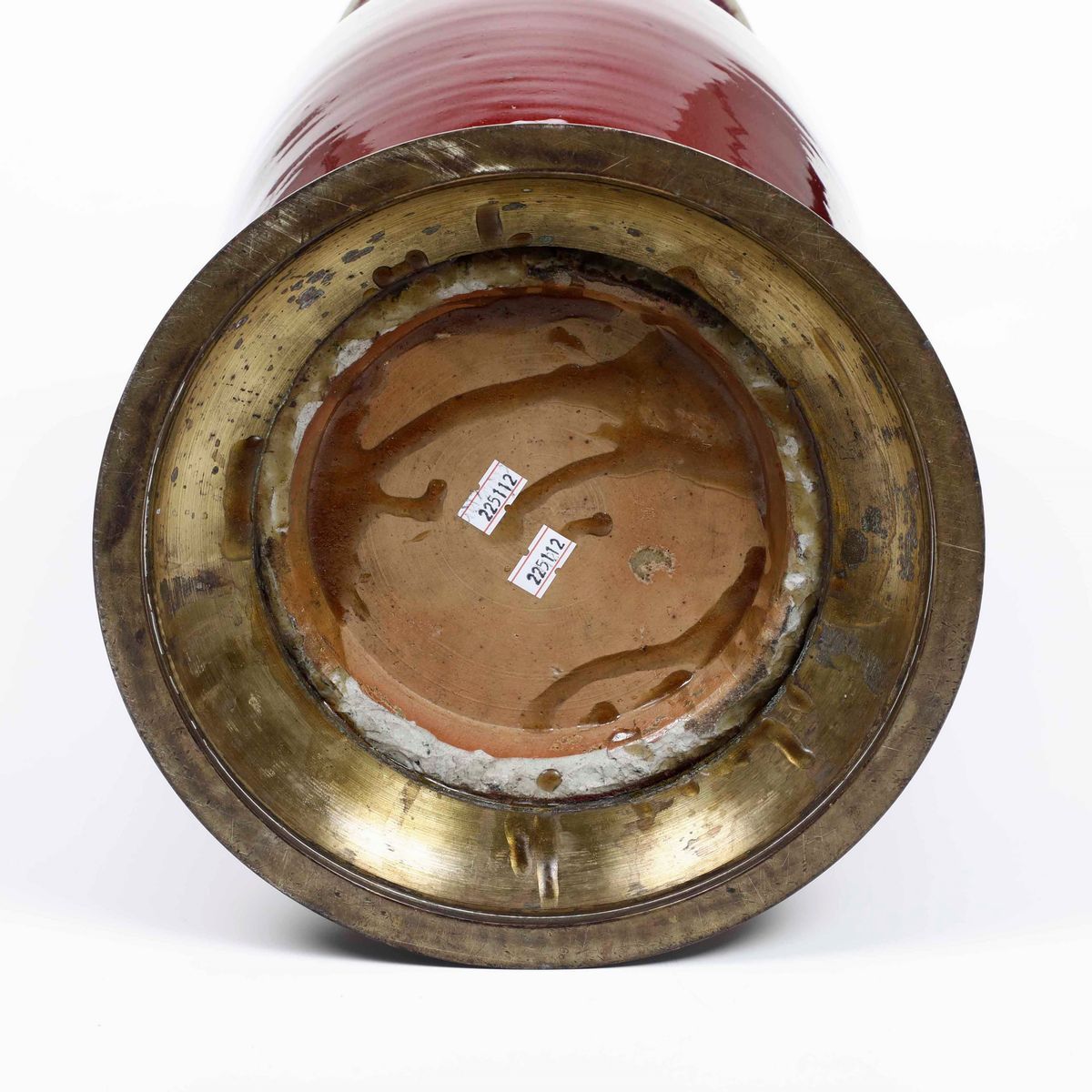 Vaso in Porcellana Monocroma Color Sangue di Bue, Cina, Dinastia Qing, XIX Secolo