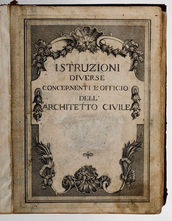 Vittone Bernardo Antonio Istruzioni diverse concernenti l'officio dell'architetto civile... Lugano, senza indicazioni tipografiche, 1766.