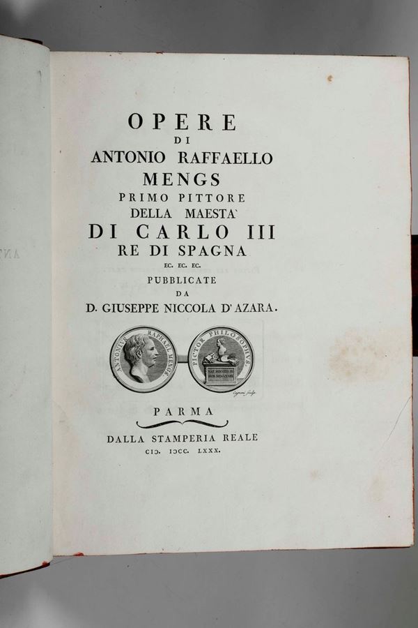 D'Azara Giuseppe Niccola - Edizioni Bodoniane Opere di Antonio Raffaello Mengs, primo pittore della  [..]