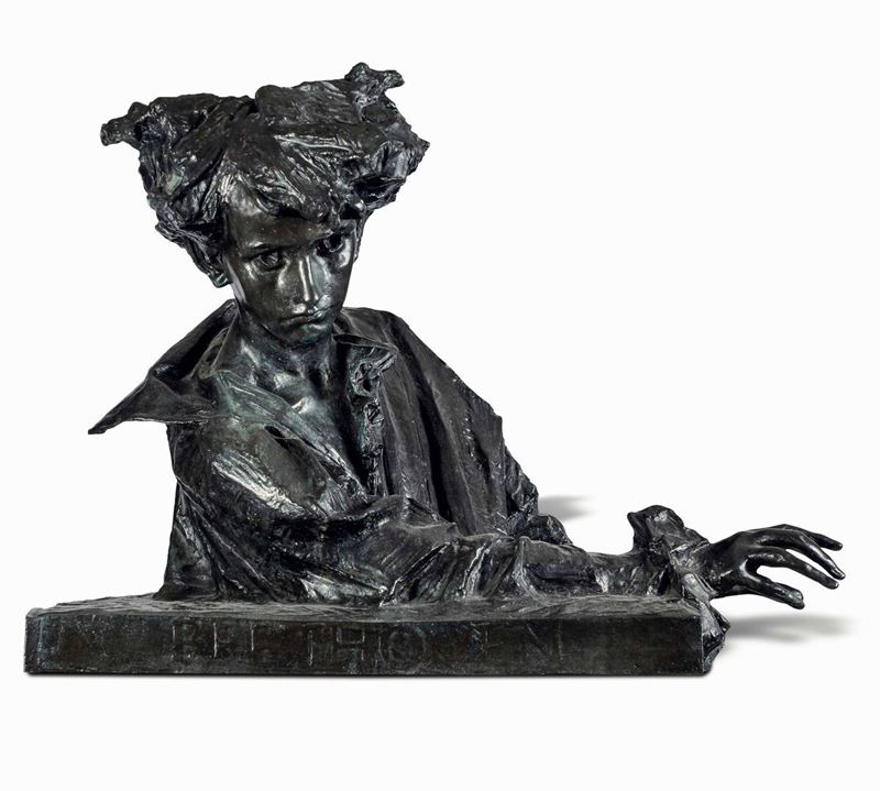 Giuseppe Grandi (1843-1891/94) Beethoven giovinetto  - Auction Sculpture of the XIX-XX century - Cambi Casa d'Aste