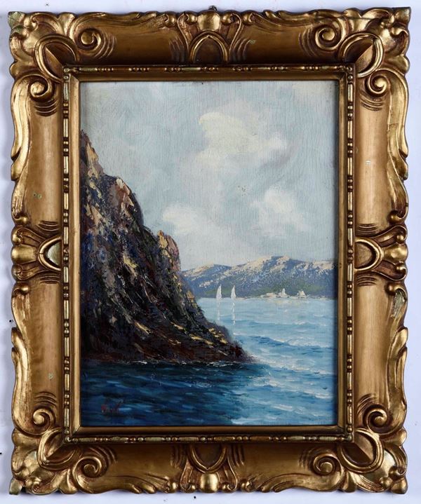 Pittore del XX secolo Paesaggio con lago