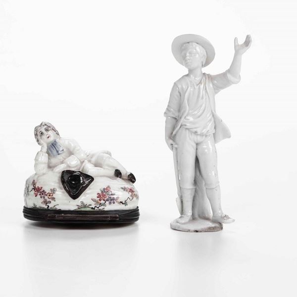 Una tabacchiera e una figurina Francia e Italia, XVIII secolo