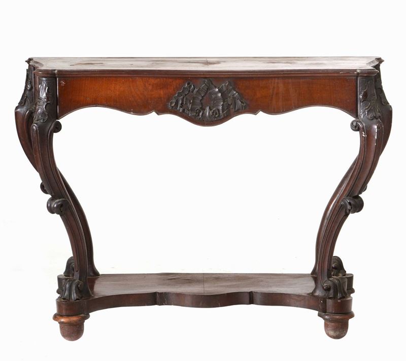Consolle Luigi Filippo in legno intagliato  - Auction Antiques | Cambi Time - Cambi Casa d'Aste