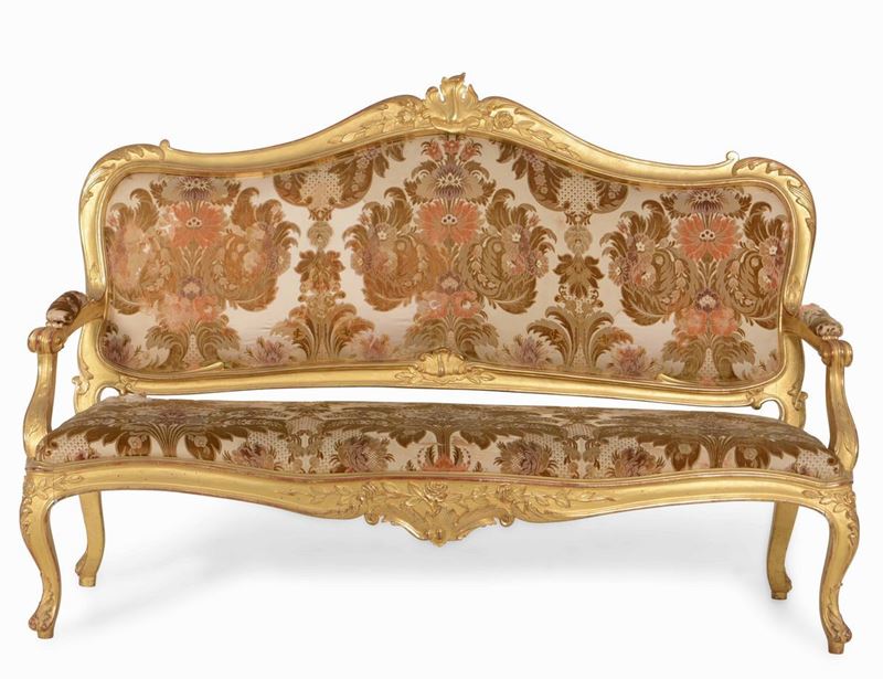 Divano in legno intagliato e dorato Luigi Filippo  - Auction Antiques | Cambi Time - Cambi Casa d'Aste