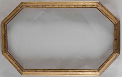 Antica Cornice Ottagonale in Legno Dorato