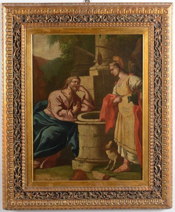 Scuola napoletana del XVIII secolo Cristo e la samaritana al pozzo