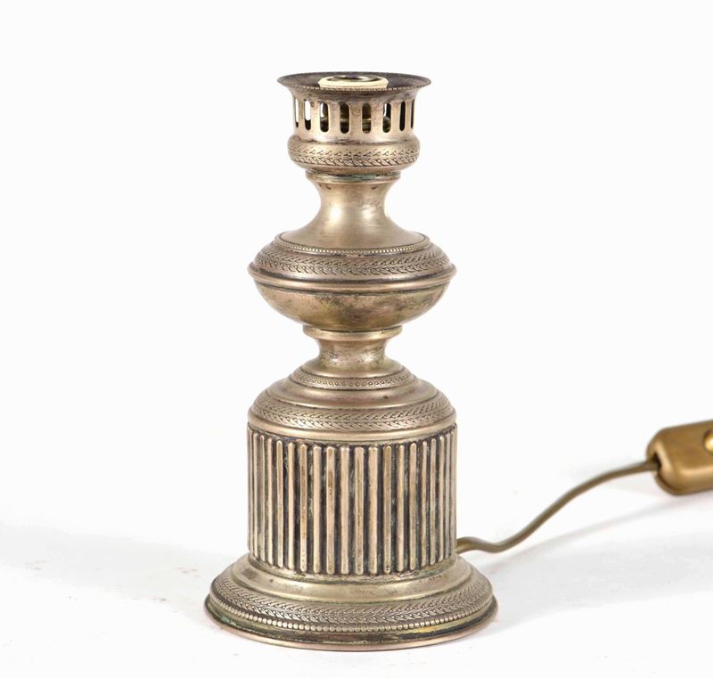 Base di lampada in argento  - Auction Antiques | Cambi Time - Cambi Casa d'Aste