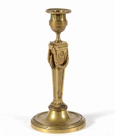 Candeliere in Bronzo Dorato Stile Impero
