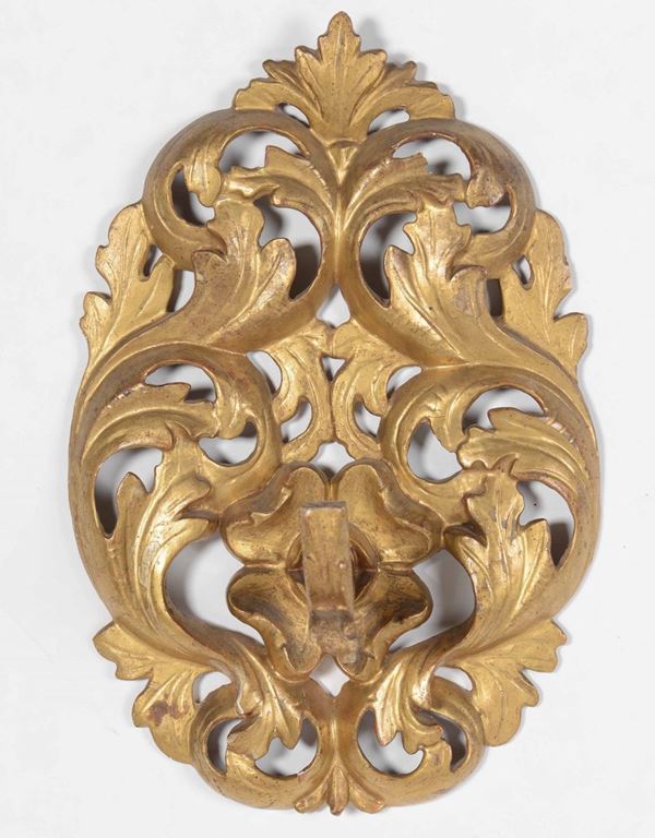Applique in legno intagliato e dorato. Venezia XVIII secolo