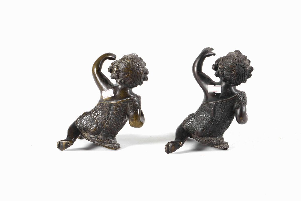Coppia di Putti in Bronzo, XIX-XX Secolo