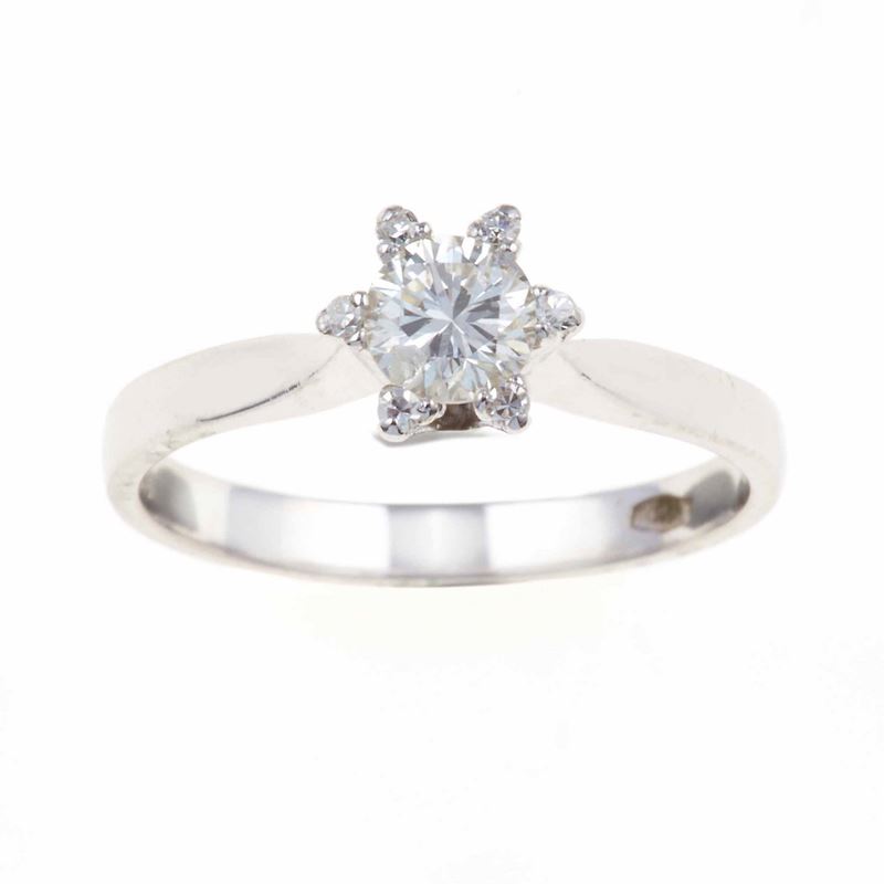Anello con diamante taglio brillante di ct 0.25 circa  - Auction Jewels | Cambi Time - Cambi Casa d'Aste
