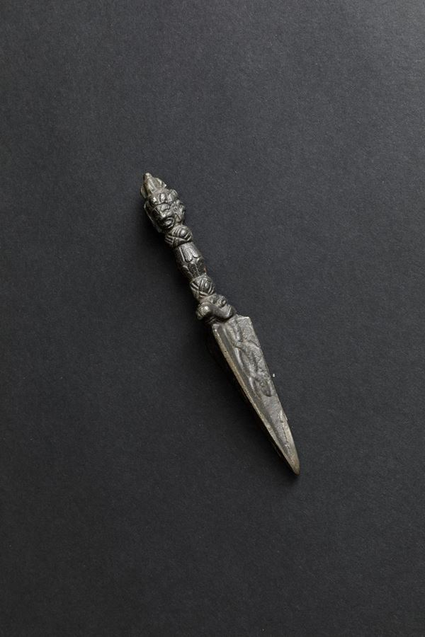 A bronze Phurba dagger, Tibet, 1800s