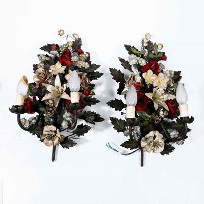 Coppia di Appliques in Metallo Laccato