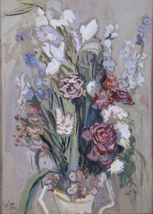 Giovanni Solari (1907-1998) Vaso di fiori