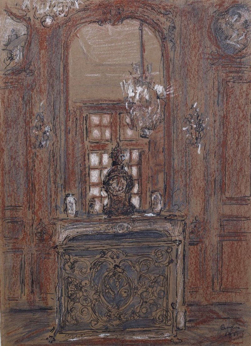 Mario Cavaglieri (1887 - 1969) Interno  - Auction From Viazzi to Balla, Italian artists from a Genoese collection - Cambi Casa d'Aste