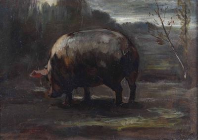Cesare Viazzi (1857 - 1943)studio di Maialino, 1889 Ca.