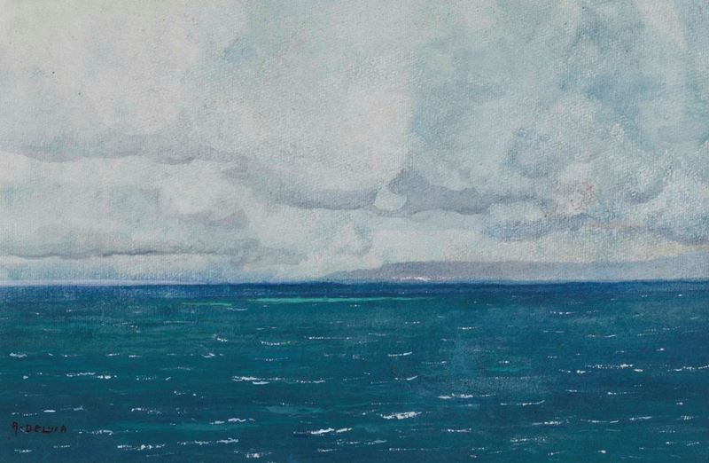 Arturo De Luca (1885 - 1971) Vento fresco a mare  - Asta Da Viazzi a Balla, Artisti Italiani da una Collezione Genovese - Cambi Casa d'Aste