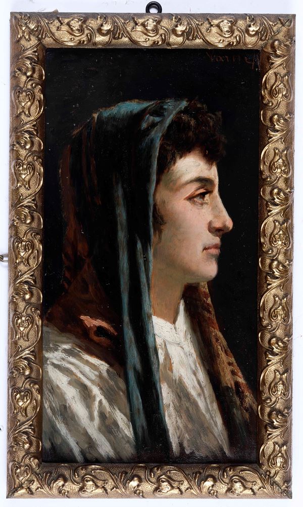 Antonio Varni - Antonio Varni (1841-1908) Ritratto femminile