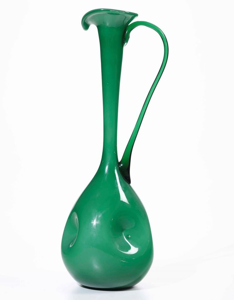 Vaso in vetro soffiato verde, XX secolo  - Auction Antiques | Time Auction - Cambi Casa d'Aste