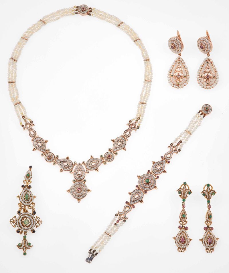 Seed pearls, gem-set and low karat gold jewels  - Auction Jewels - Cambi Casa d'Aste