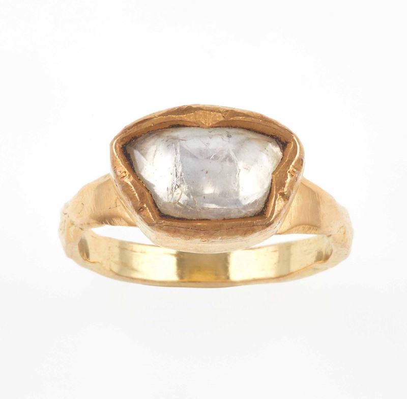 Flat cut diamond and gold ring  - Auction Summer Jewels | Cambi Time - Cambi Casa d'Aste