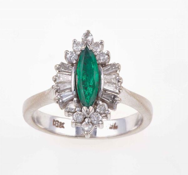 Emerald and dimaond ring