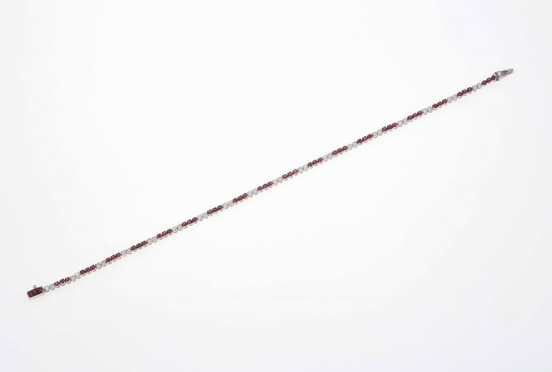Diamond and ruby line bracelet  - Auction Summer Jewels | Cambi Time - Cambi Casa d'Aste