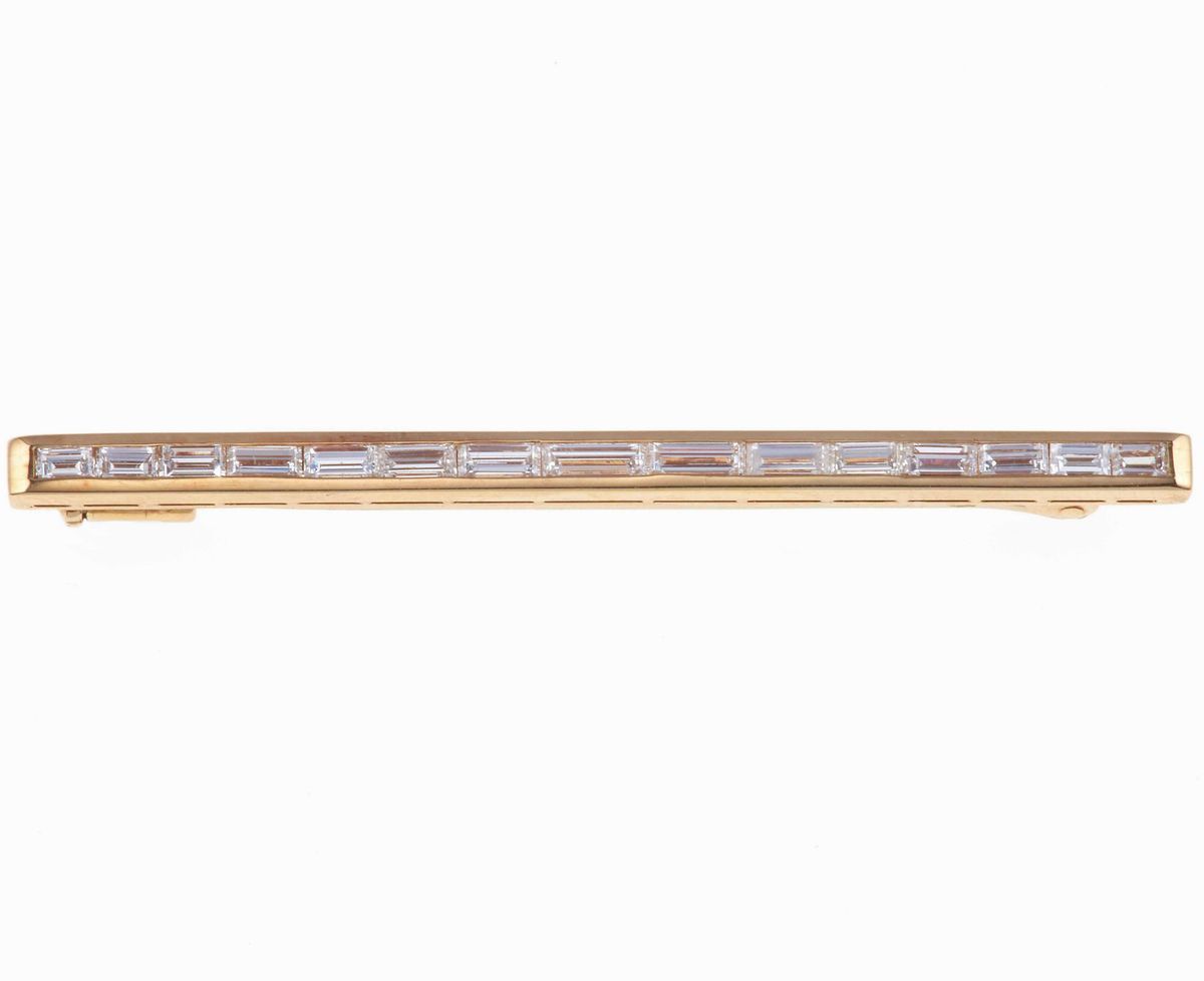 Spilla con Diamanti Taglio Baguette