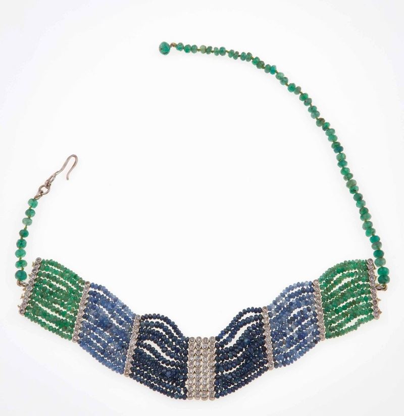 Emerald, sapphire and diamond bracelet  - Auction Summer Jewels | Cambi Time - Cambi Casa d'Aste