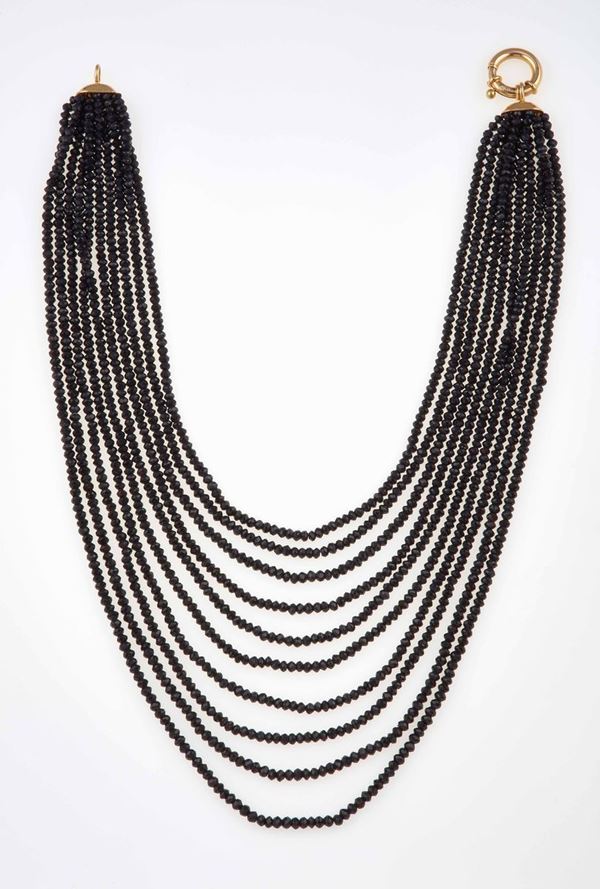 Onyx and gold necklace