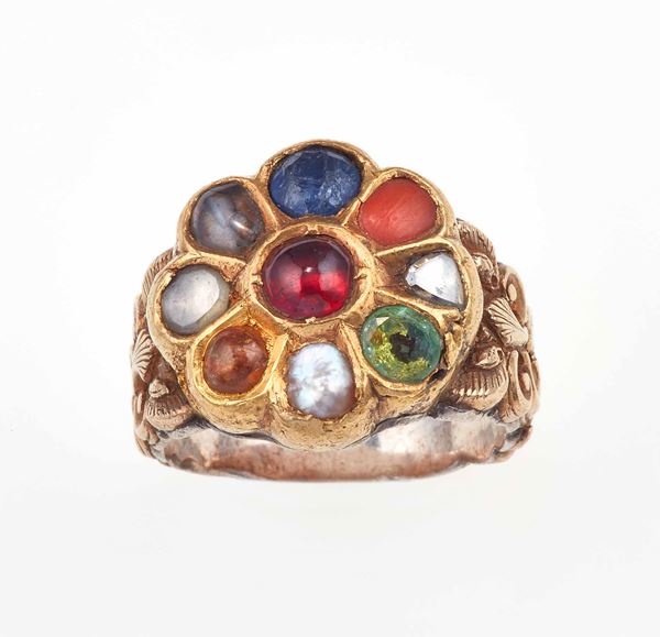 Paste, gold and silver ring