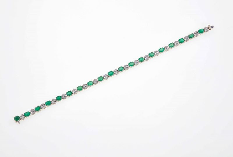 Emerald and diamond bracelet  - Auction Summer Jewels | Cambi Time - Cambi Casa d'Aste