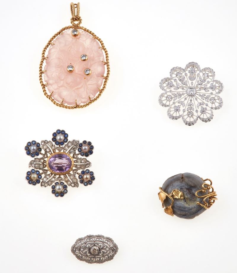 Gold and silver and gem-set jewels  - Auction Jewels - Cambi Casa d'Aste